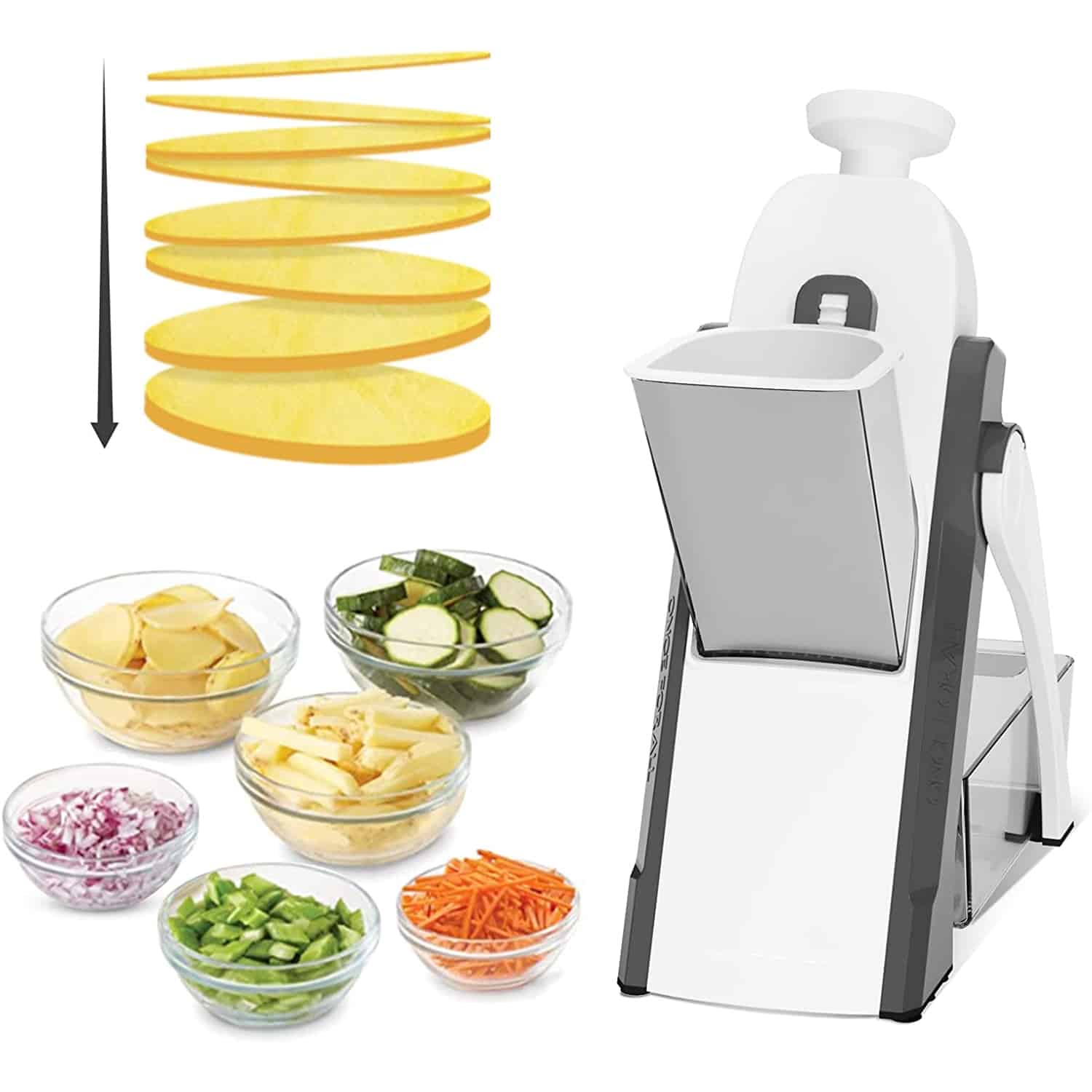 4-in-1 Adjustable Vegetable Slicer – Slice, Dice, Julienne, & Chop