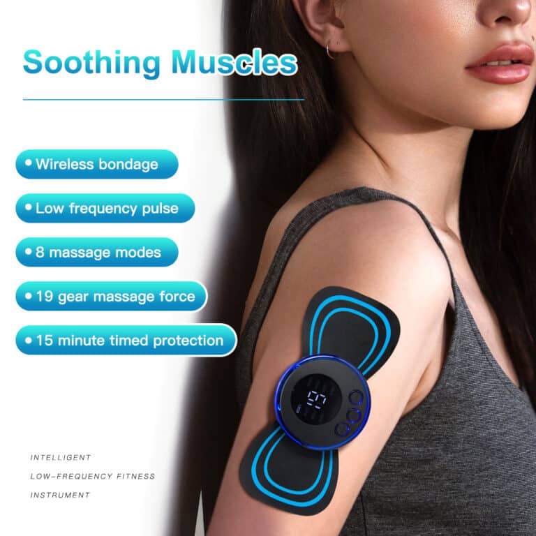 🌟 LCD Display EMS Neck Massager – Portable Muscle Stimulator for Pain Relief