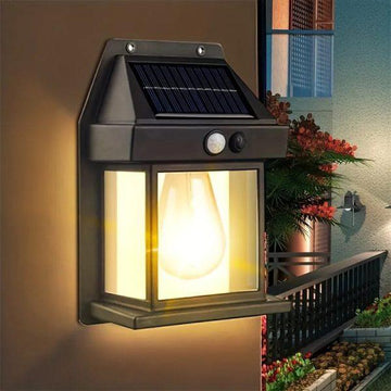 🌟 New Solar Tungsten Filament Lamp – Waterproof Outdoor Induction Wall Light